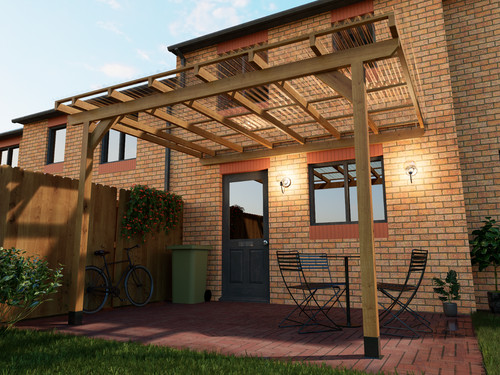 Wooden lean pergola - lean, to