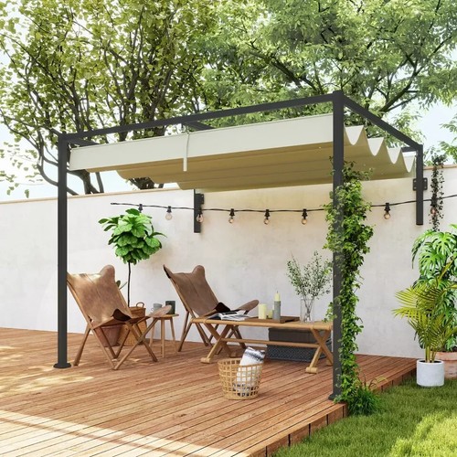 Lean to metal pergola - metal,