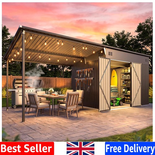 20x8ft metal lean - 2-in-1, lean-to