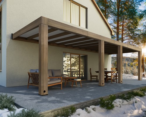 Lean cedar wood pergola - lean,