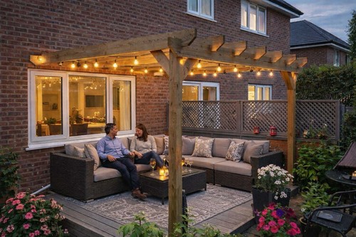 Wooden lean pergola - lean, to