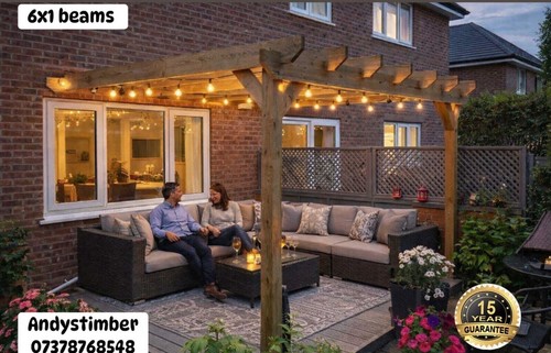 Wooden pergola lean gazebo - wooden, -lean