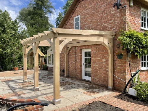 Oak lean pergola - to,