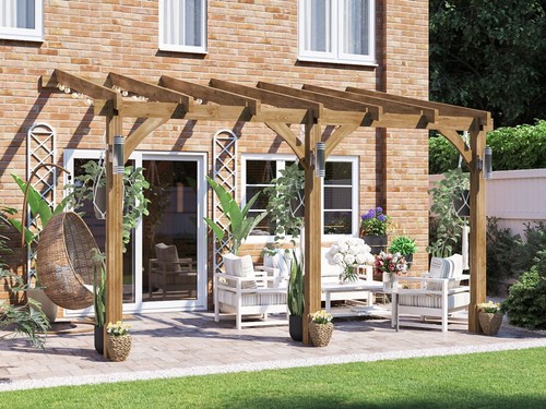 Wooden lean pergola kit - wooden, to
