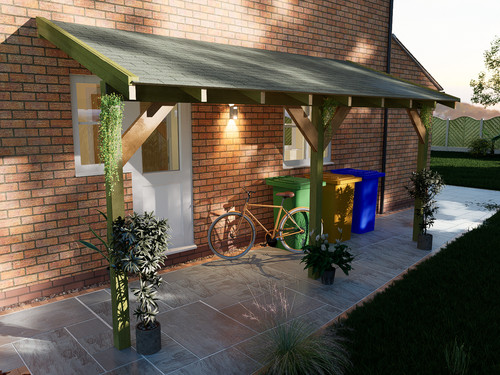 Wooden lean gazebo shelter - lean, to