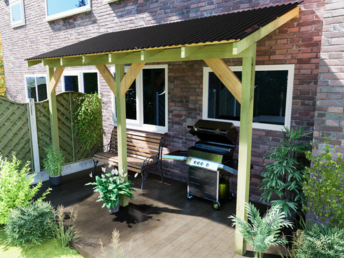 Wooden lean gazebo canopy - gazebo, |