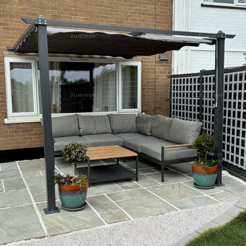 Retractable lean pergola - to,