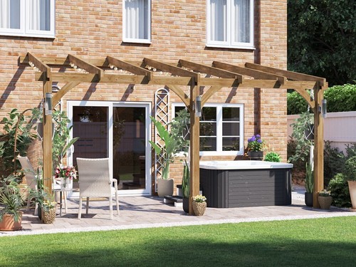 Wooden lean pergola kit - lean,