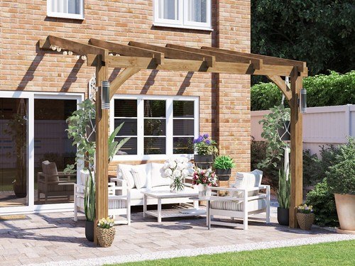 Wooden lean pergola kit - to,
